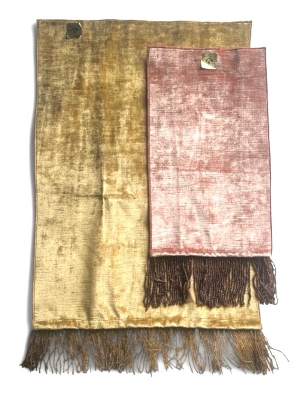 Austin Horn Velvet Scarves in Mustard and Rust